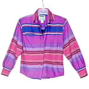 Wrangler Pink and Purple Striped Button Down Shirt